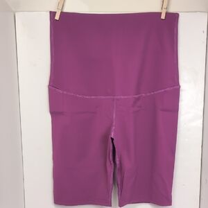Women's Purple High-Waisted Inner Liner Excersice Shorts